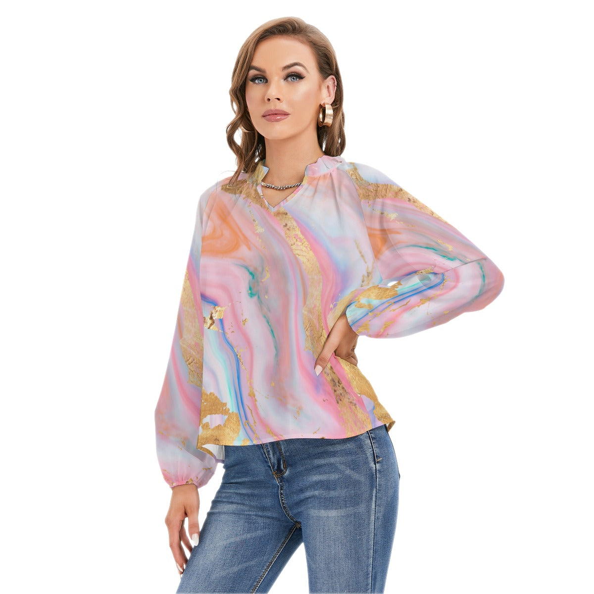 Pastel abstract All-Over Print Women's Raglan Sleeve T-shirt