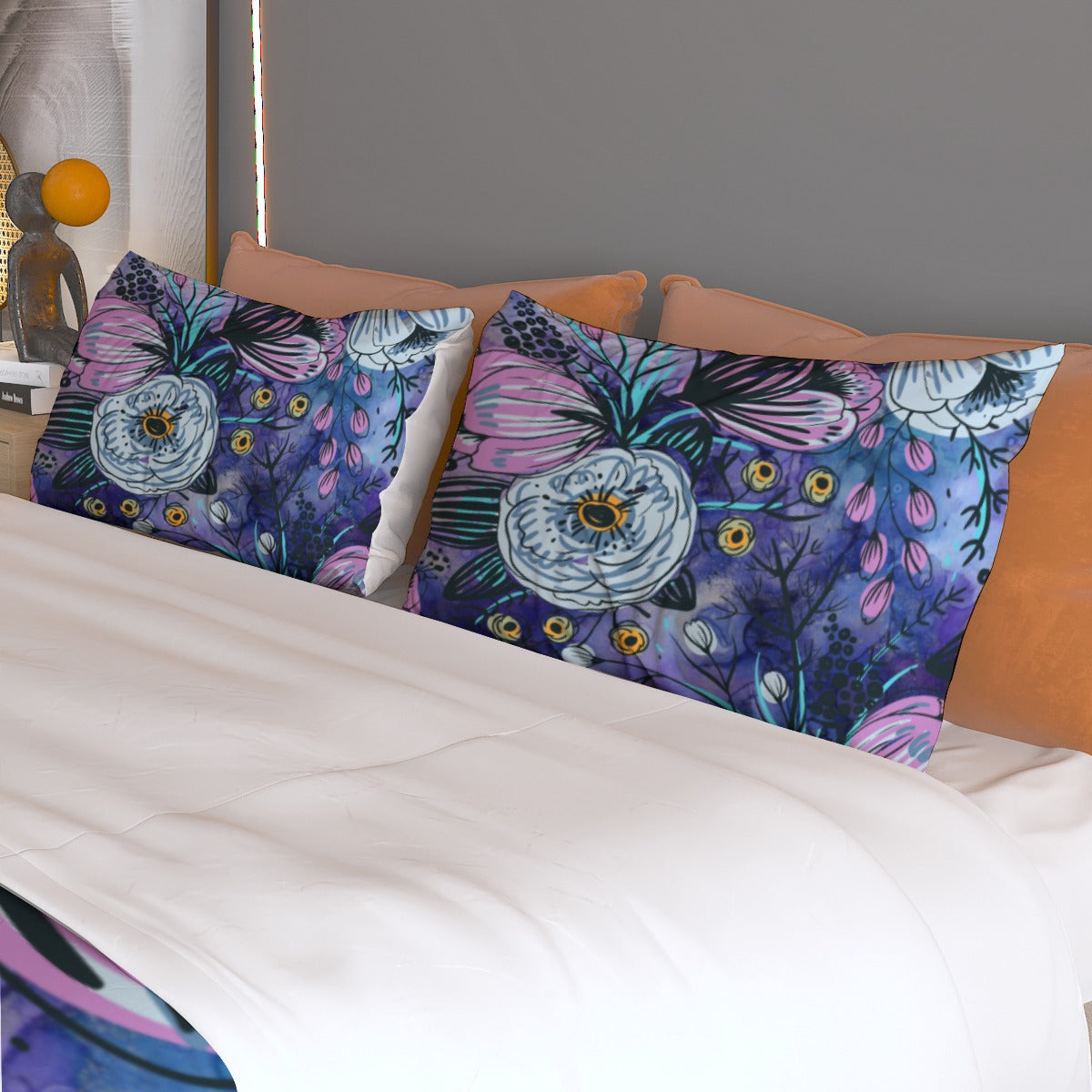 Abstract purple floral Bedding Set