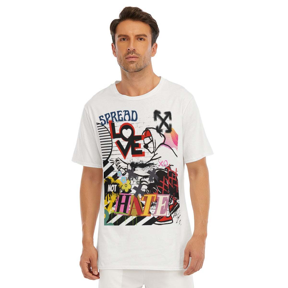 Spread love not hate Men's O-Neck T-Shirt | 190GSM Cotton