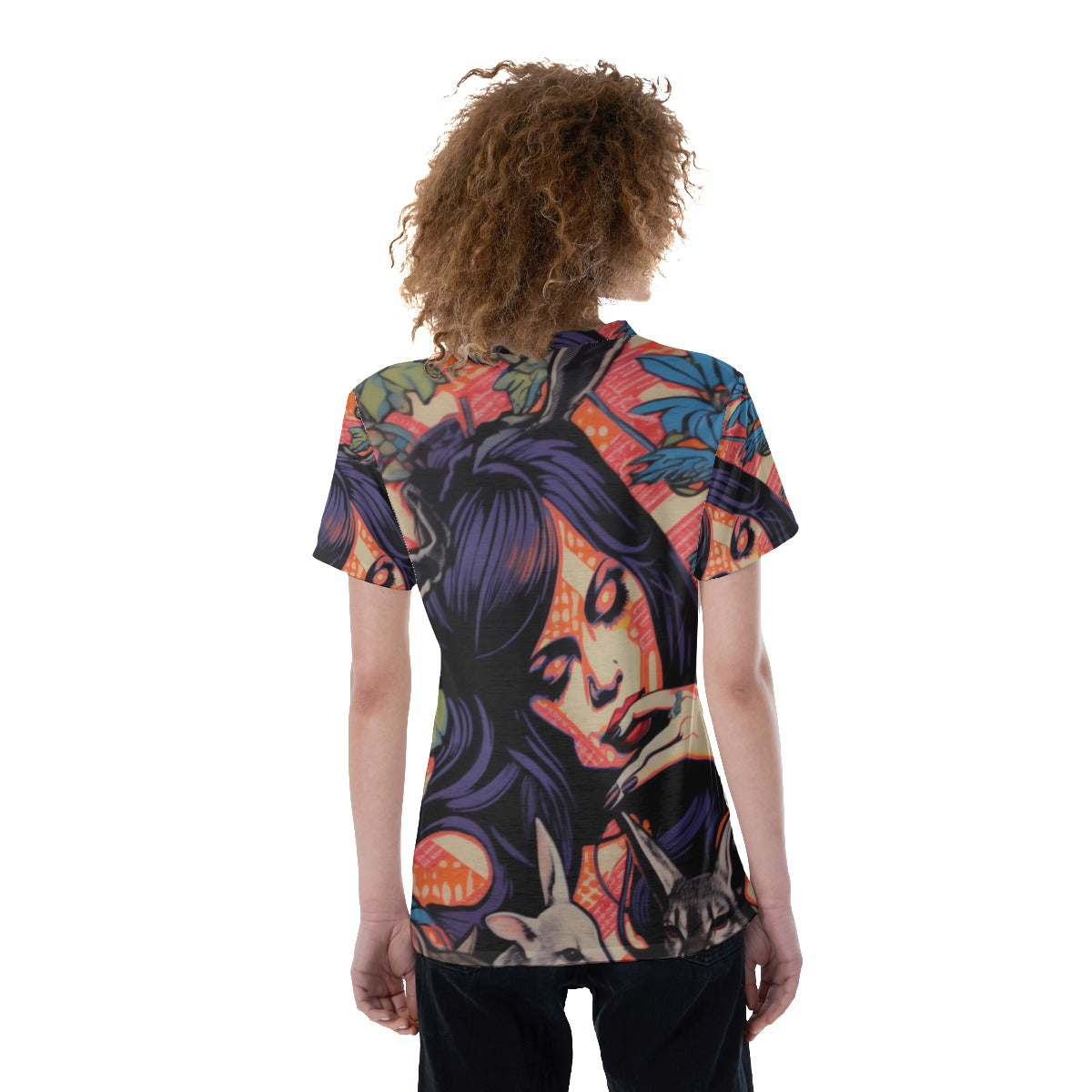 Abstract V-neck Women's T-shirt