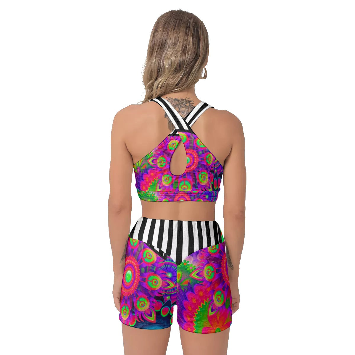 Bold and trippy All-Over Print Women's Sports Bra Suit