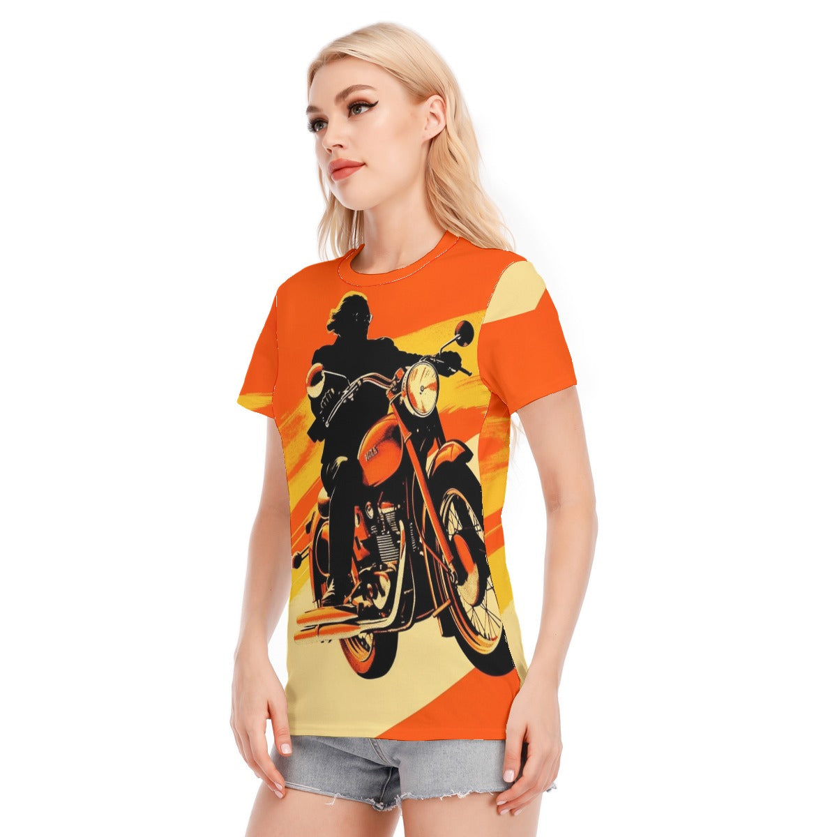 Midnight rider  Women's Round Neck T-Shirt | 190GSM Cotton