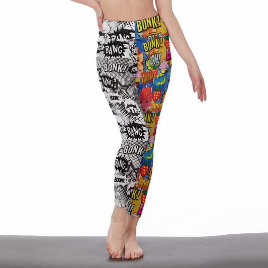 half and half comic book  Women's Casual Leggings