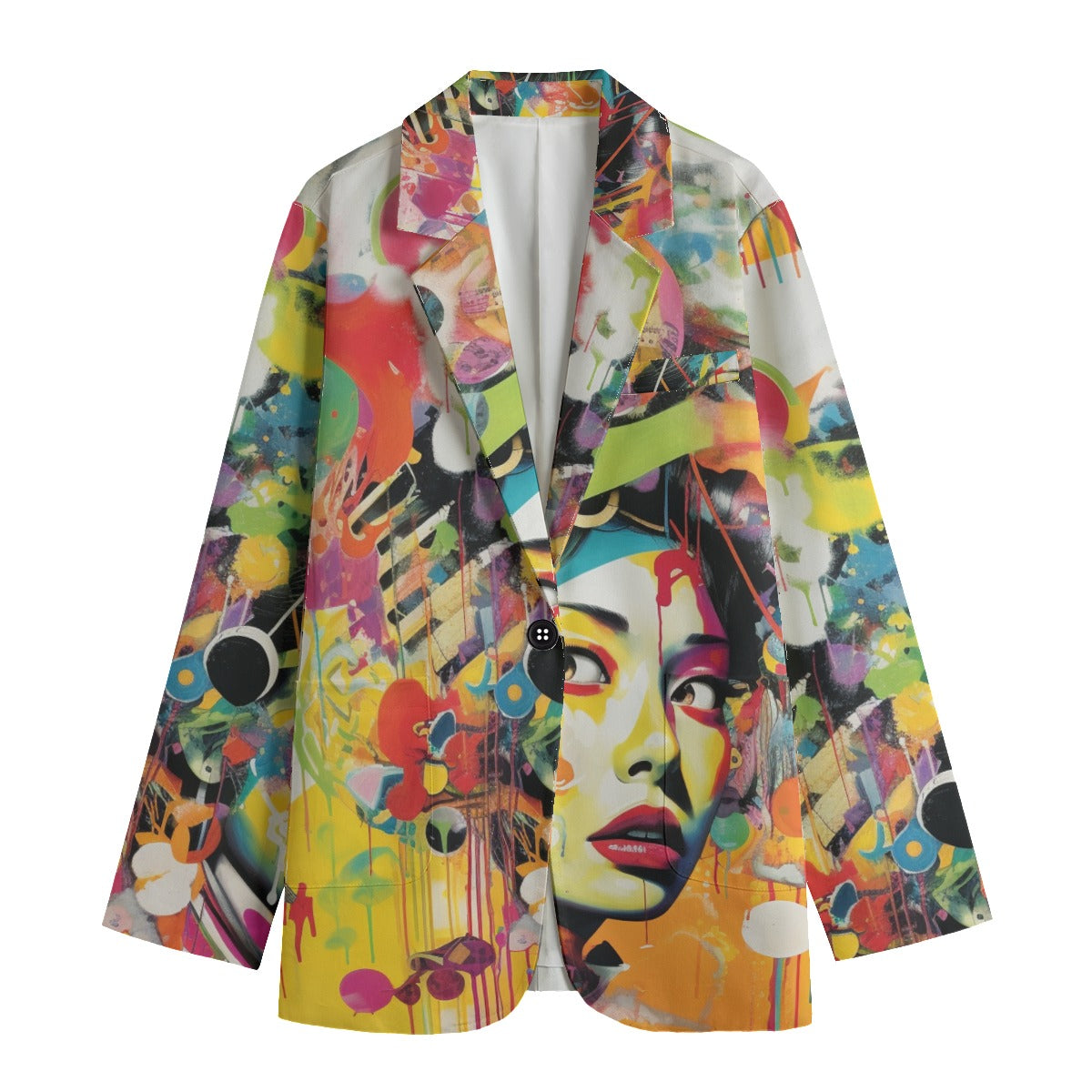 Abstract Women's Leisure Fashion Blazer