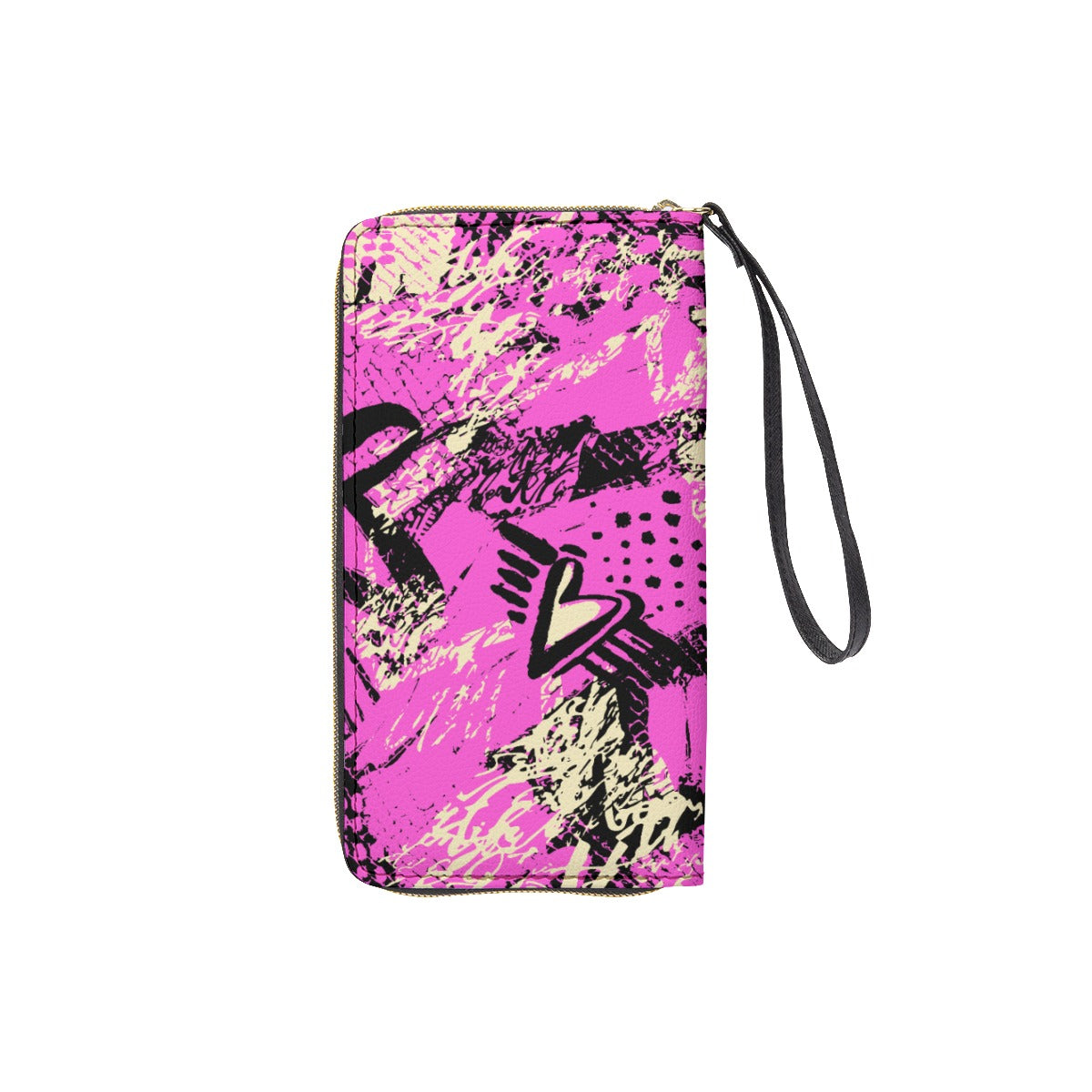 Abstract Wallet With Black Hand Strap