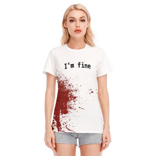 I'm fine Women's Round Neck T-Shirt | 190GSM Cotton