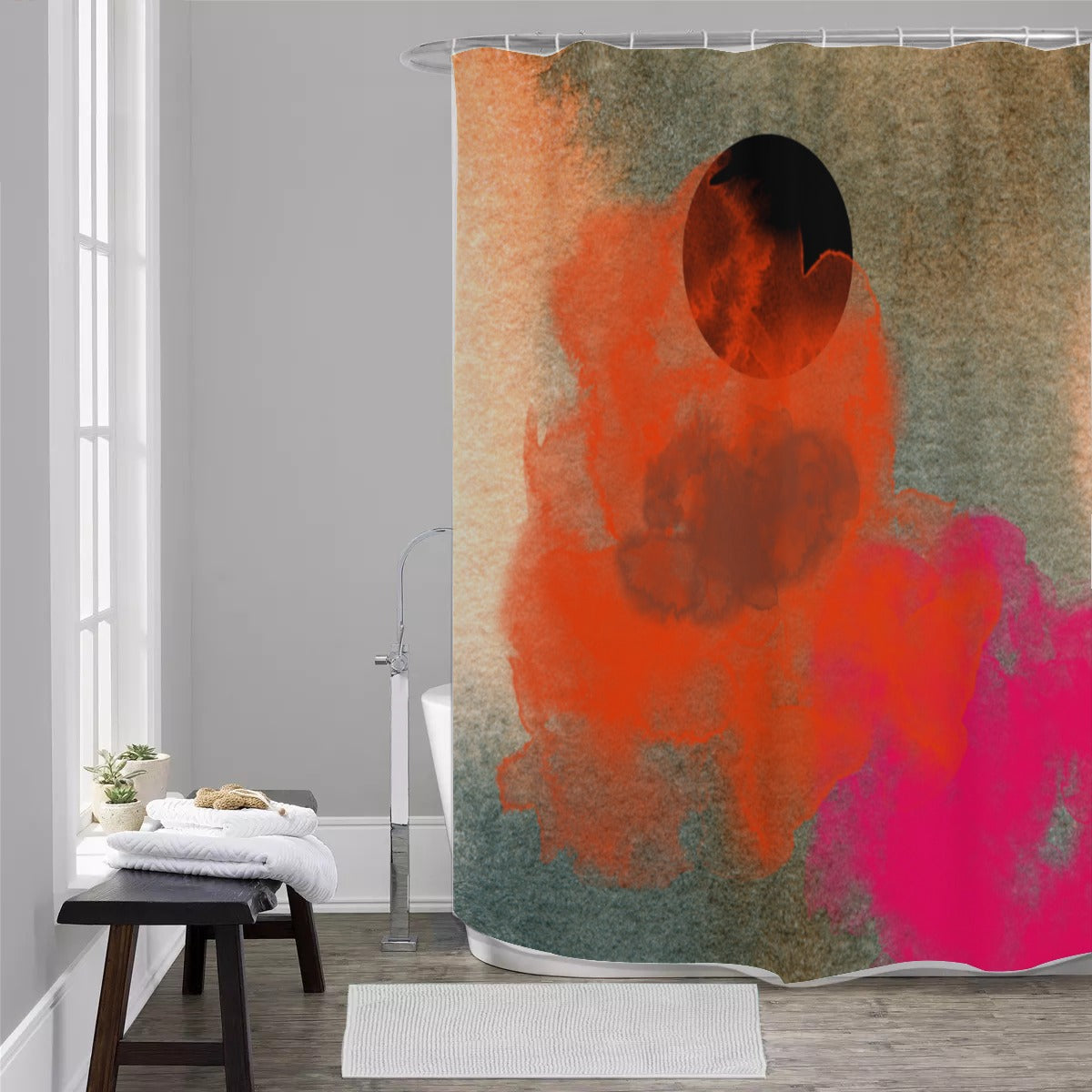 Abstract shadow moon Shower Curtain