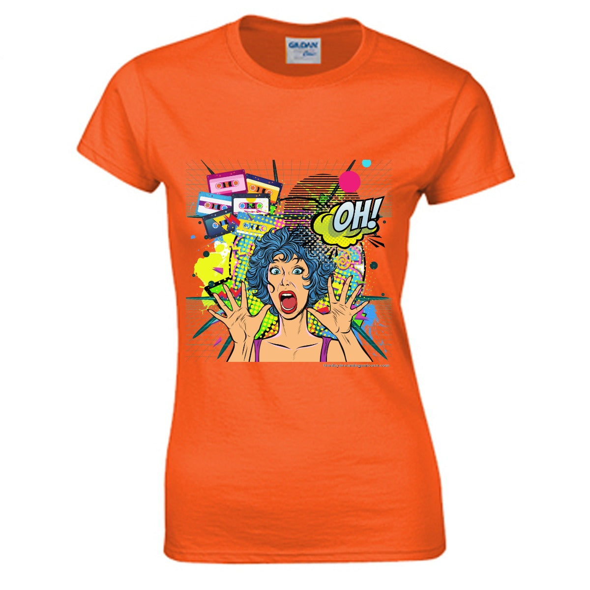 Retro Women's O-neck T-shirt | Gildan 180GSM Cotton (DTG)