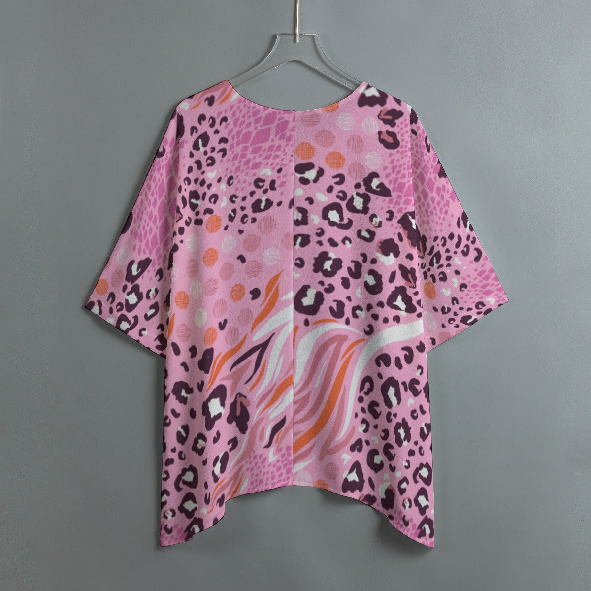 Pink animal Print Women's Bat Sleeve Shirt