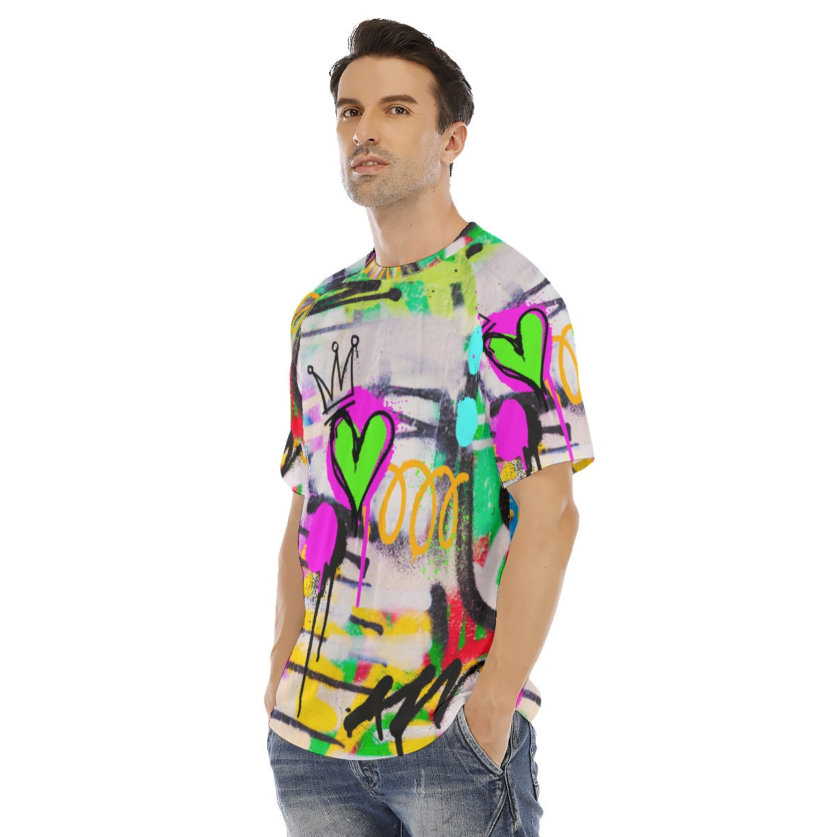 Graffiti Love All-Over Print Men's O-neck Short Sleeve T-shirt