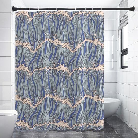 Ocean waves polyester Shower Curtains 150（gsm）