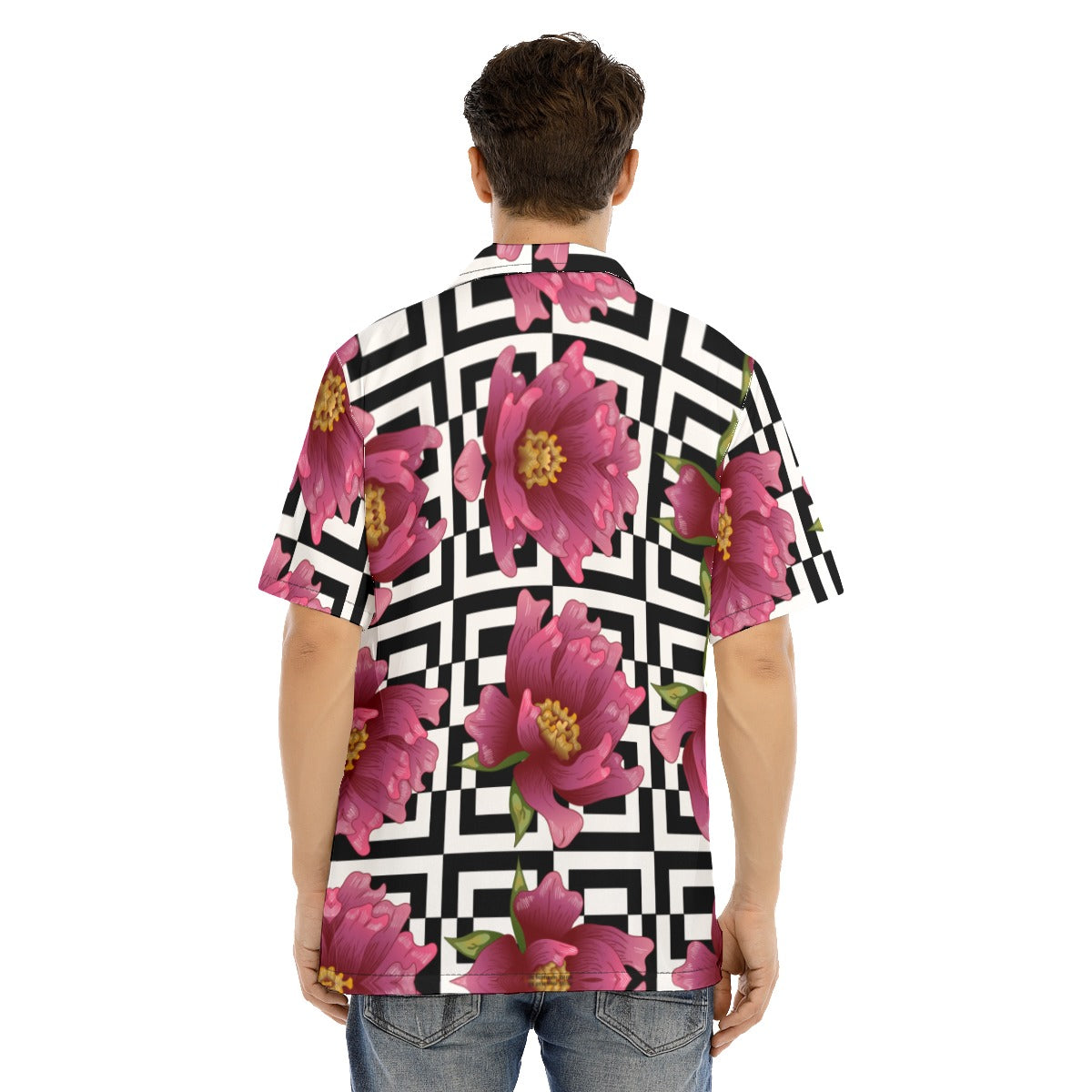 Tiger Glam  Hawaiian Shirt With Button Closure