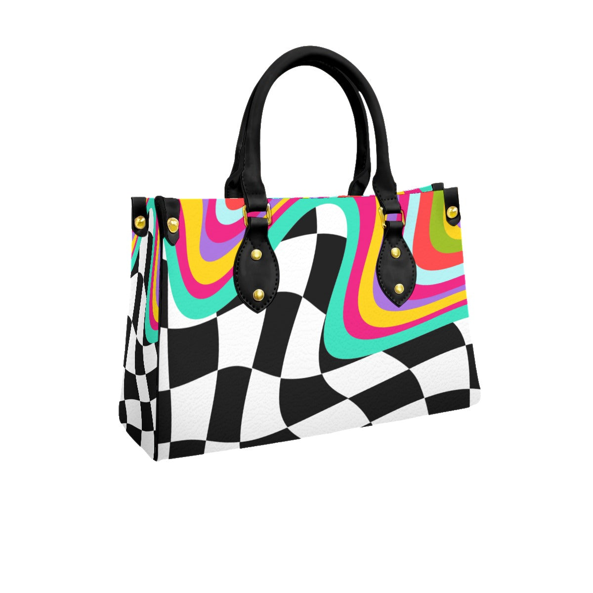 Abstract PU Handbag