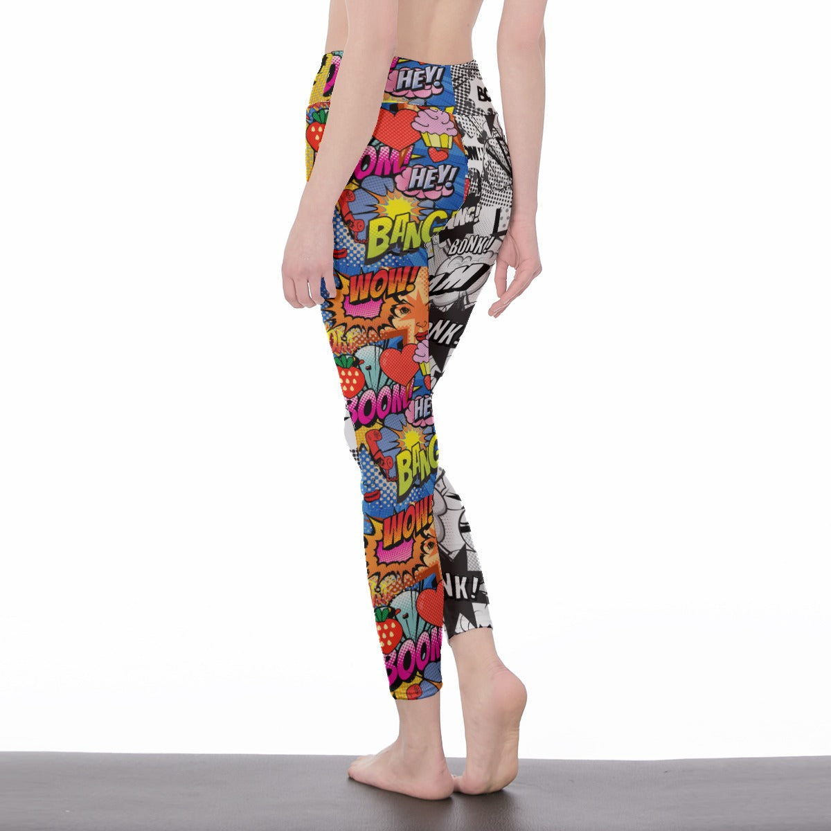 half and half comic book  Women's Casual Leggings