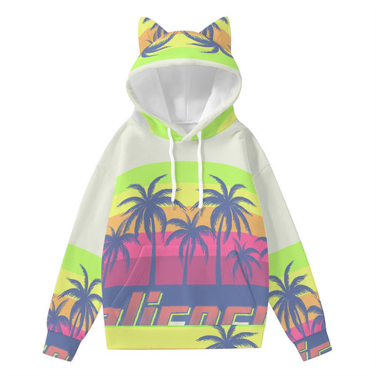 Tropical Women’s Hoodie With Decorative Ears
