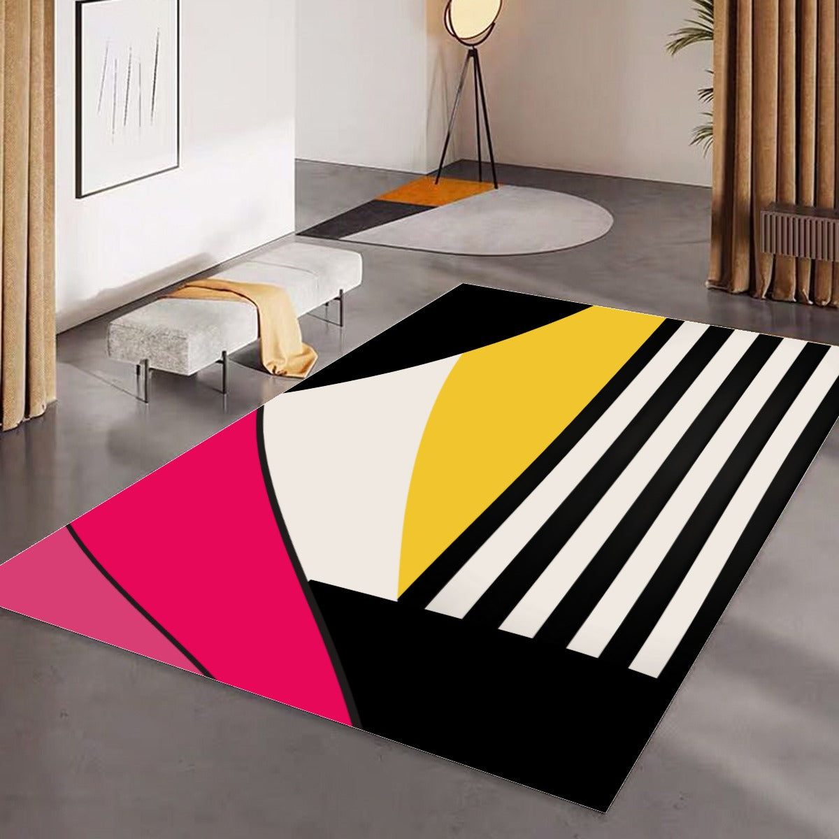 Geometrical Foldable Rectangular Floor Mat/Rug