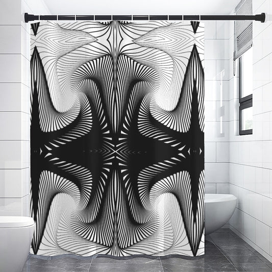 Black and white polyester Shower Curtains 150（gsm）