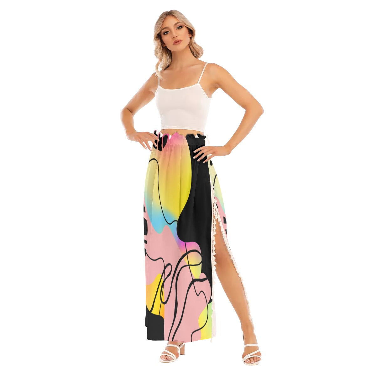 All-Over Print Women's Side Split Skirt