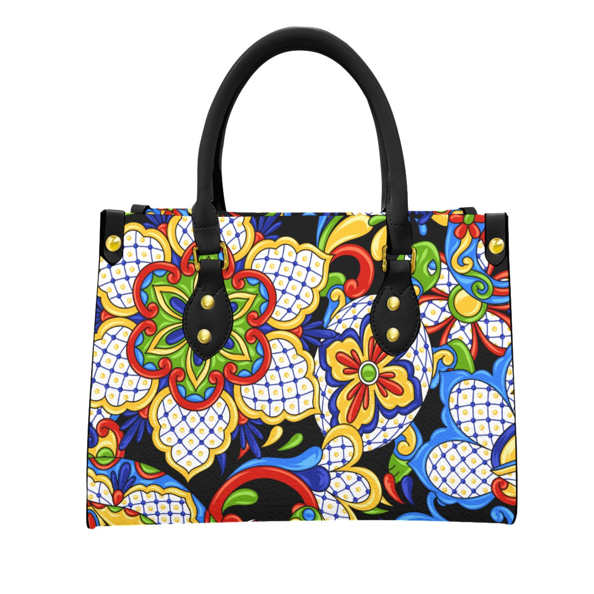 Bright floral PU Handbag