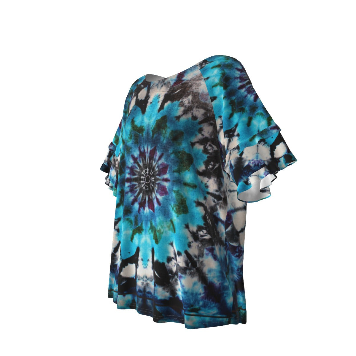 Tie dye Women's Round Neck Raglan Sleeve T-shirt