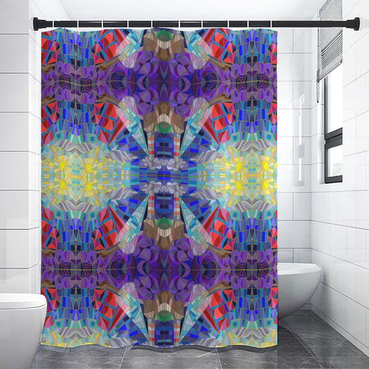 Purple and yellow abstract polyester Shower Curtains 150（gsm）