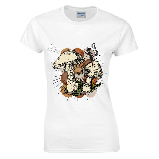 Mushroom  celestial fairy Women's O-neck T-shirt | Gildan 180GSM Cotton (DTG)