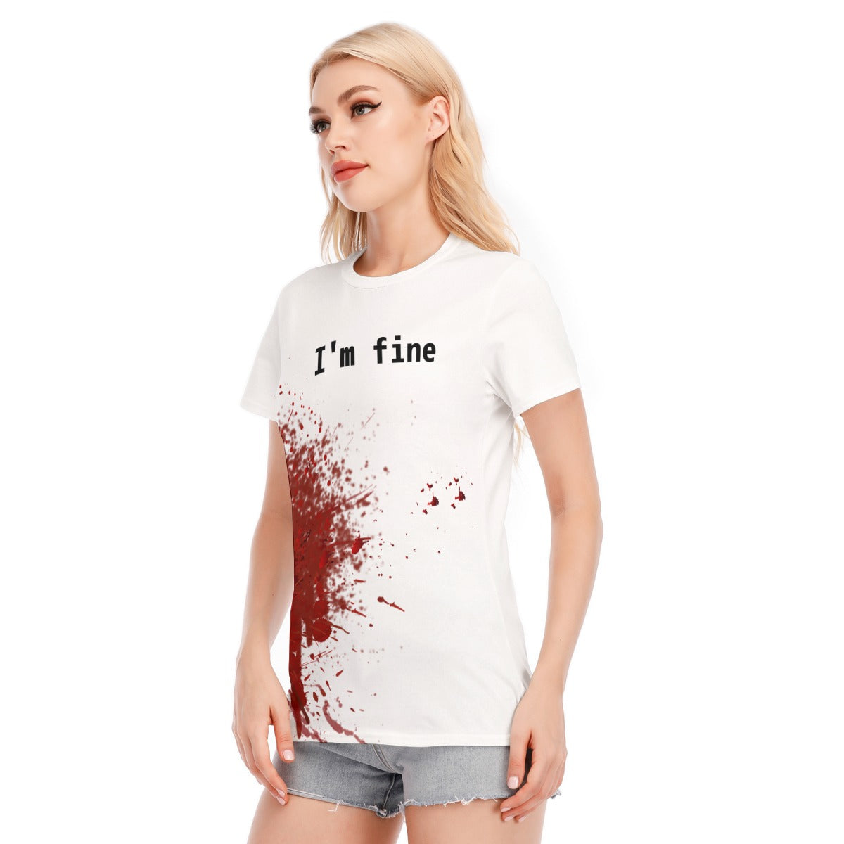 I'm fine Women's Round Neck T-Shirt | 190GSM Cotton