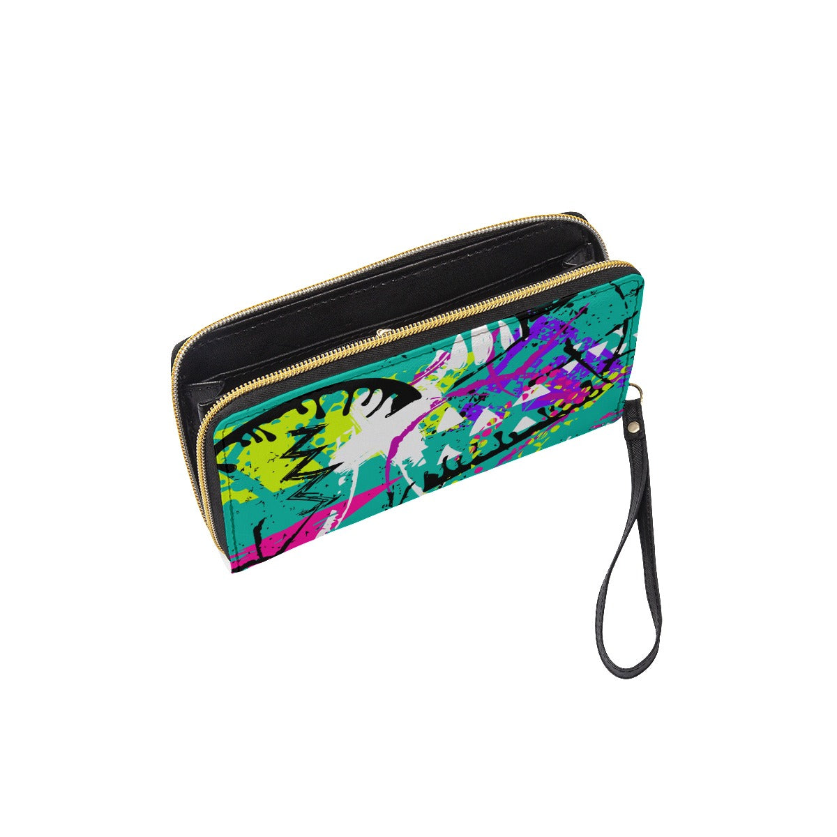 Abstract Wallet with Black hand strap