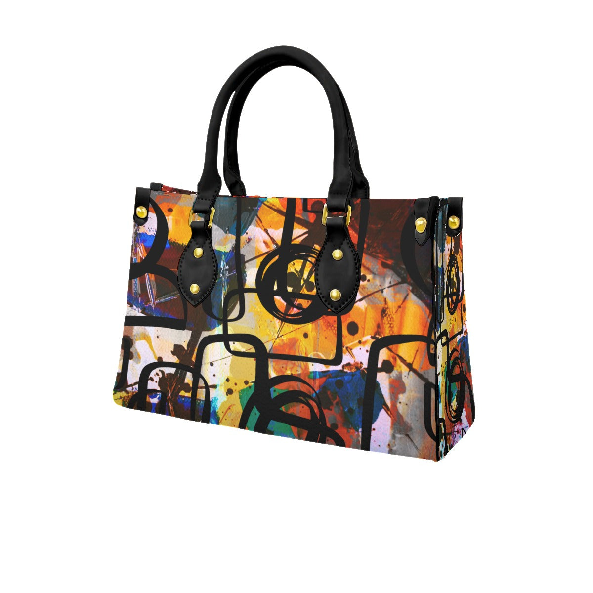 Abstract PU Handbag