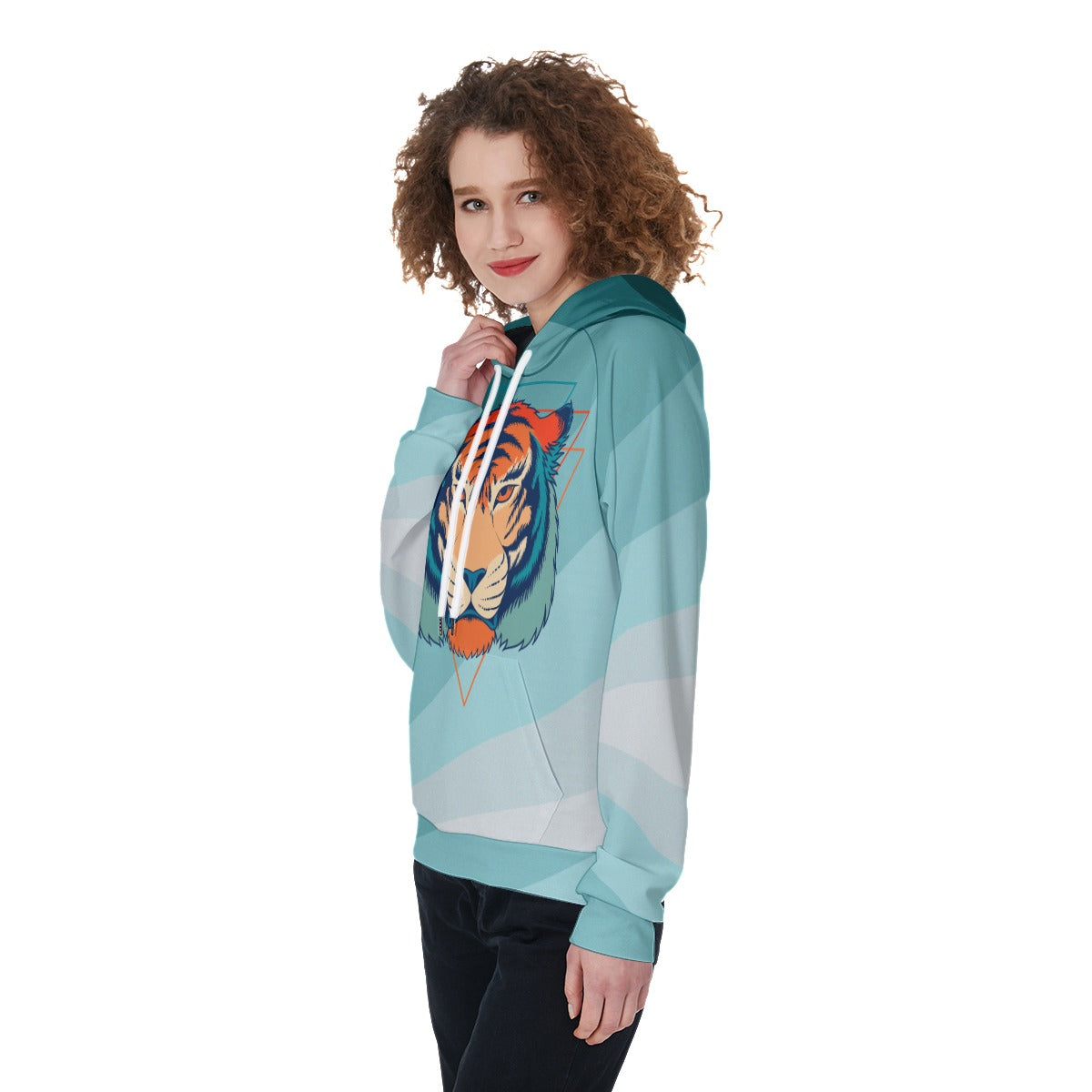 Tiger Women's Raglan Pullover Hoodie