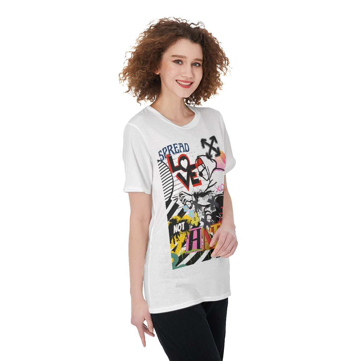 Spread love not hate  Women's O-Neck T-Shirt