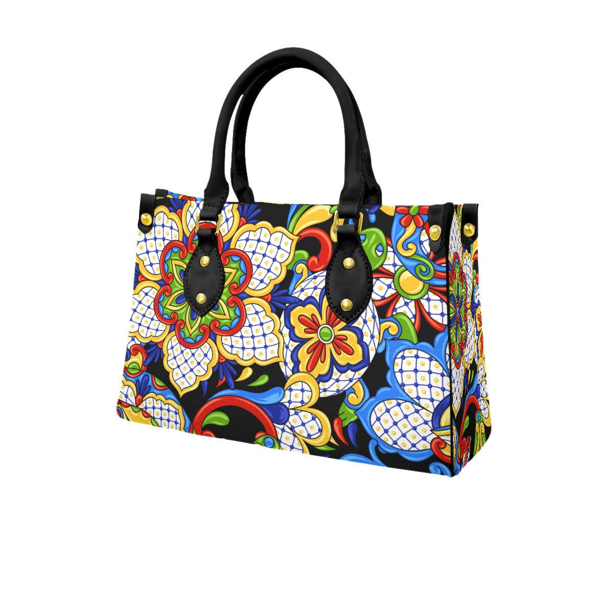 Bright floral PU Handbag