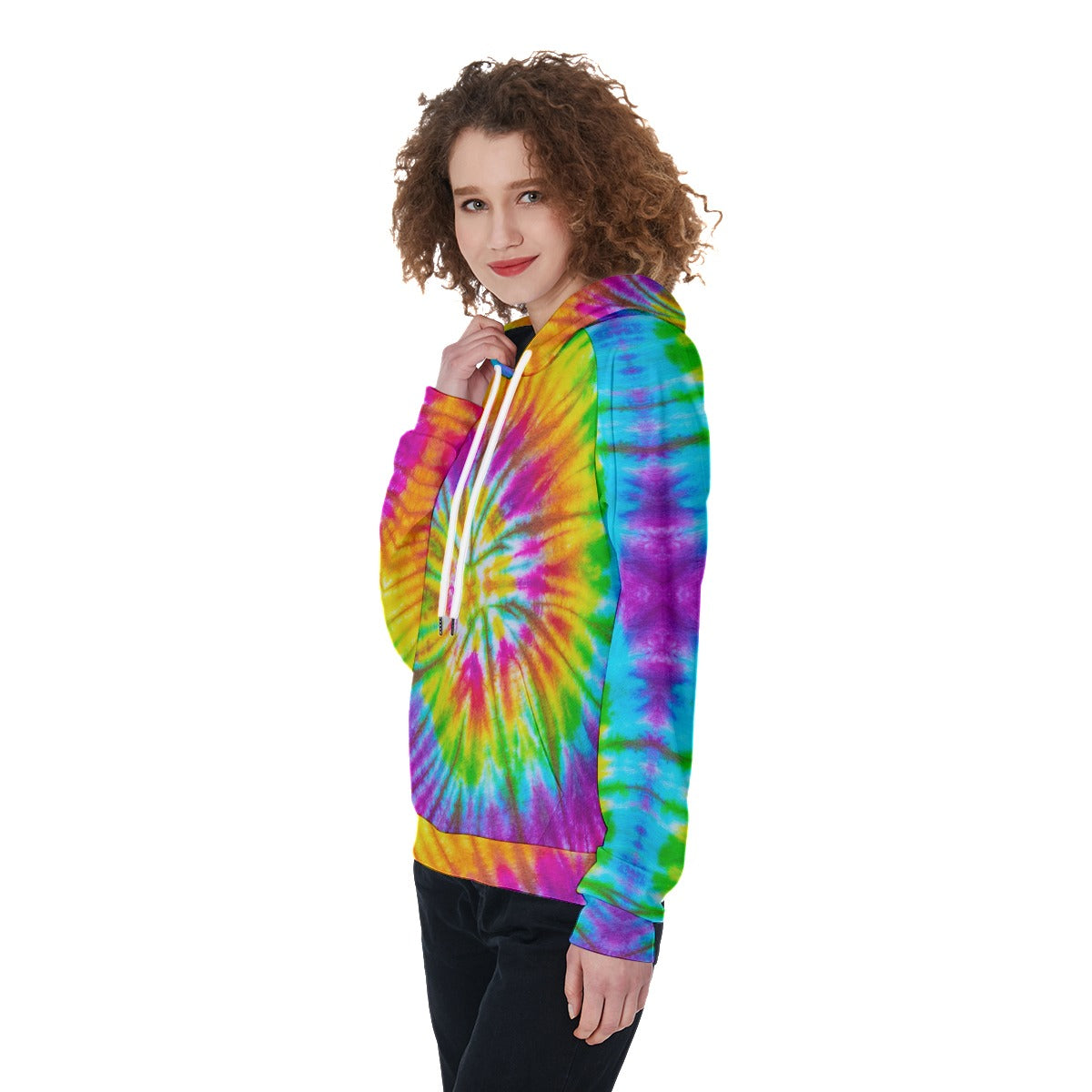 Neon tie dye Women's Raglan Pullover Hoodie