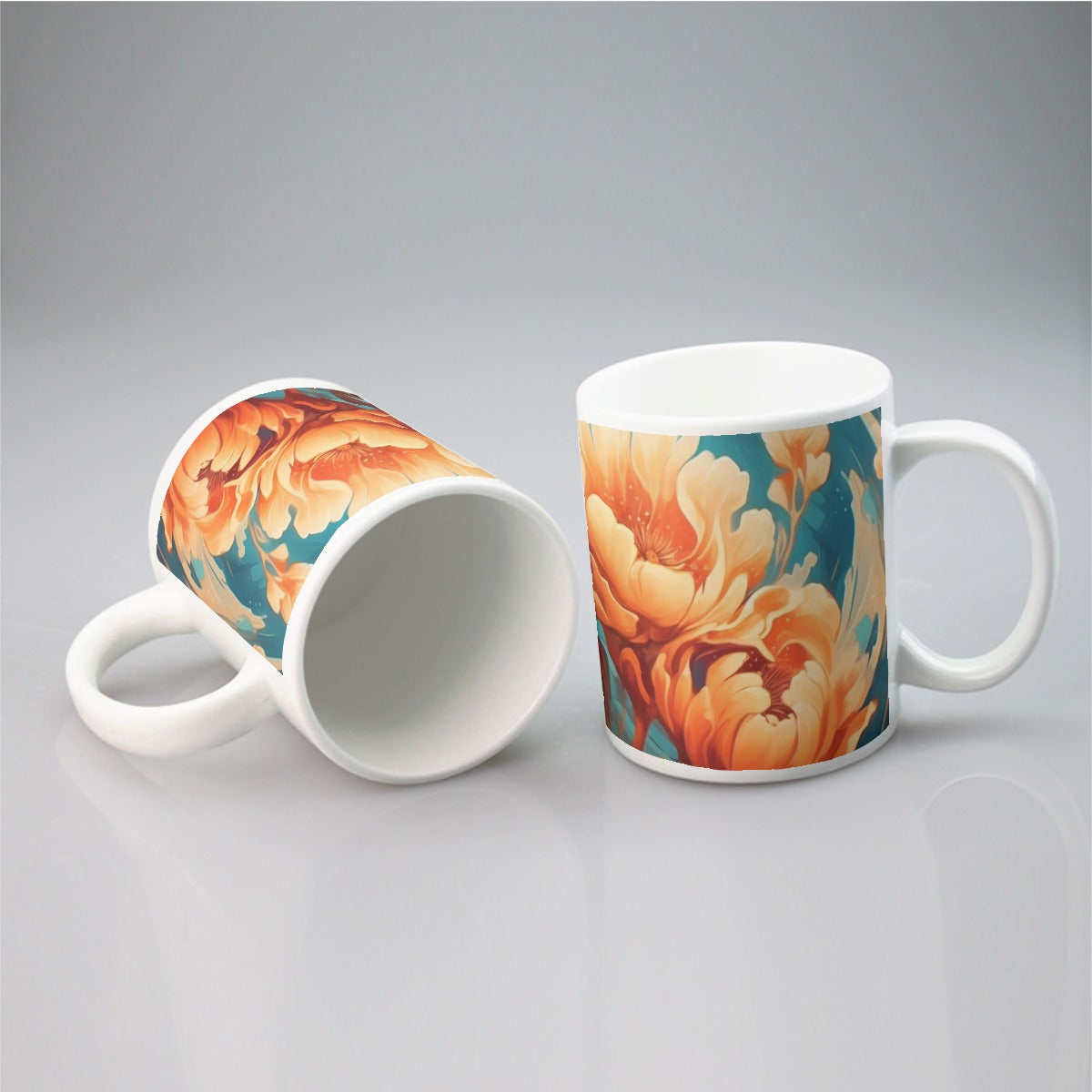 Floral ceramic mug