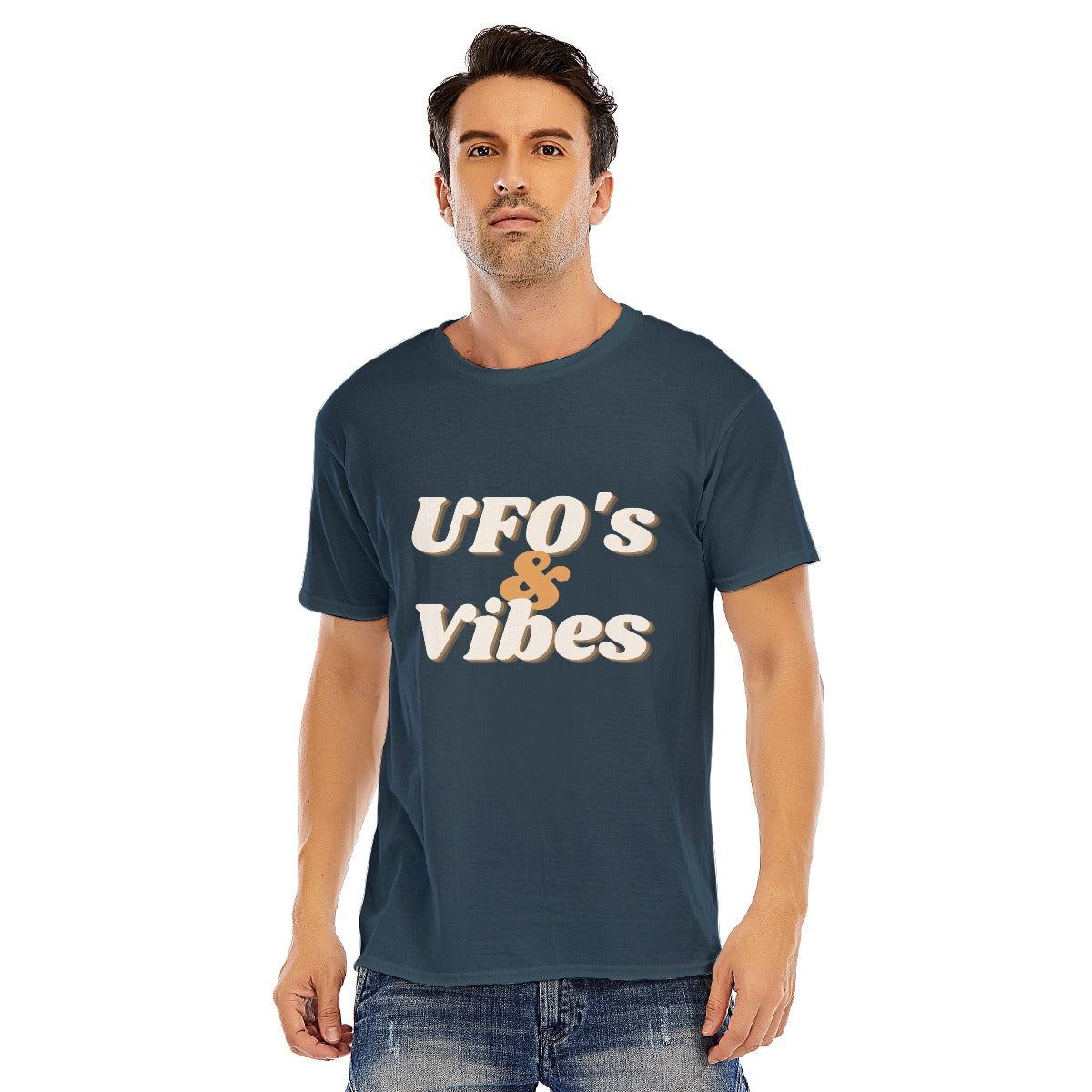 UFOs and vibes Unisex O-neck Short Sleeve T-shirt | 180GSM Cotton (DTF)