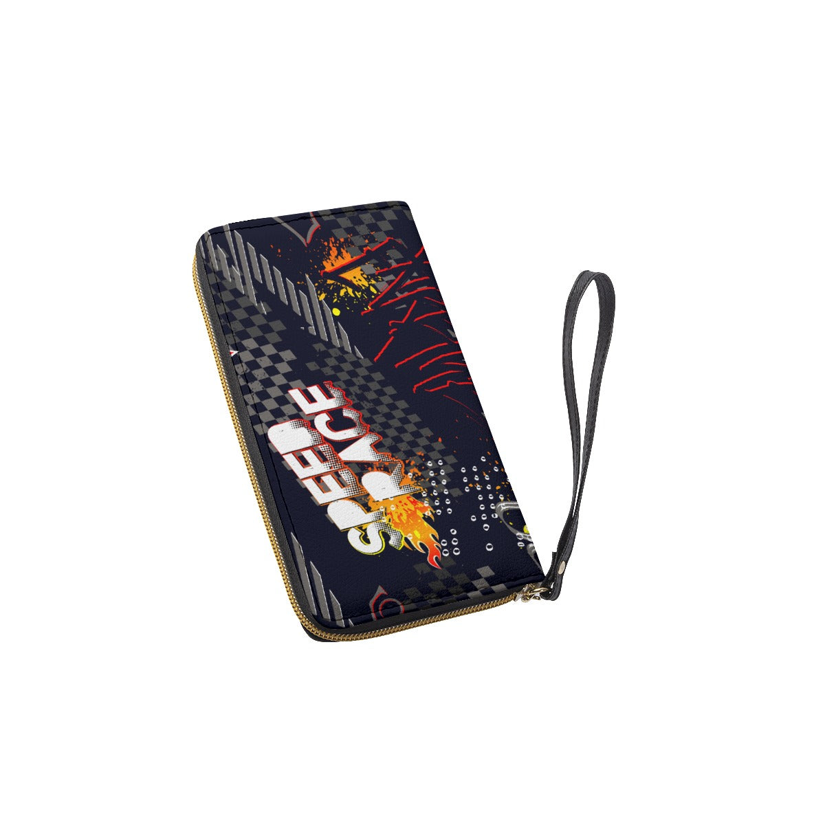 Abstract Wallet With Black Hand Strap