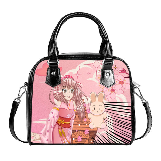 Anime Pink Handbag With Single Shoulder Strap