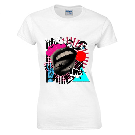 Abstract Pop art Women's O-neck T-shirt | Gildan 180GSM Cotton (DTG)
