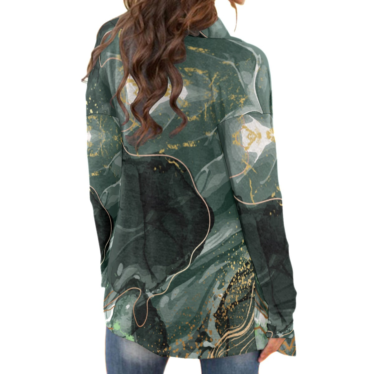 Green goddess Women's Cardigan style With Long Sleeve