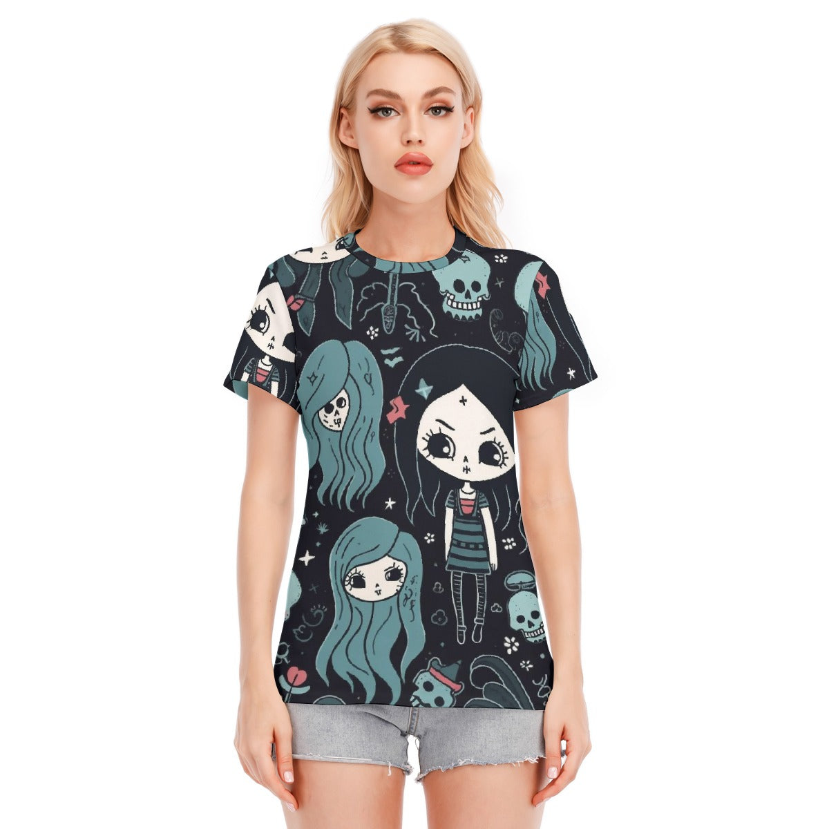 Halloween Women's Round Neck T-Shirt | 190GSM Cotton