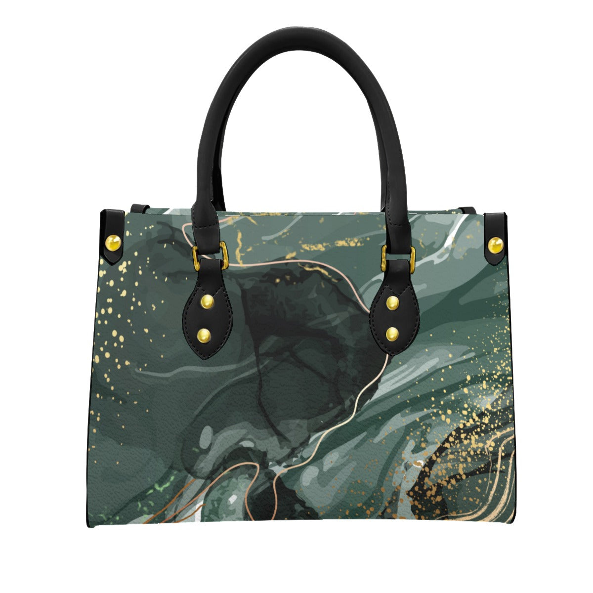 Green marble PU handbag