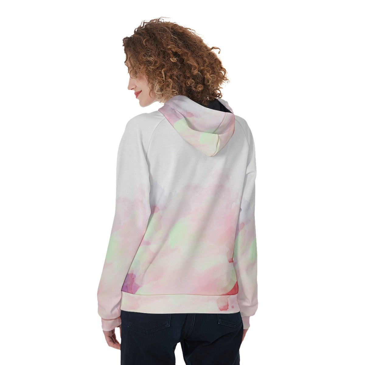 Pink rainbow Women's Raglan Pullover Hoodie