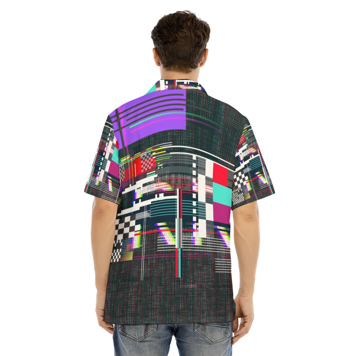 Error glitch All-Over Print Hawaiian Shirt With Button Closure