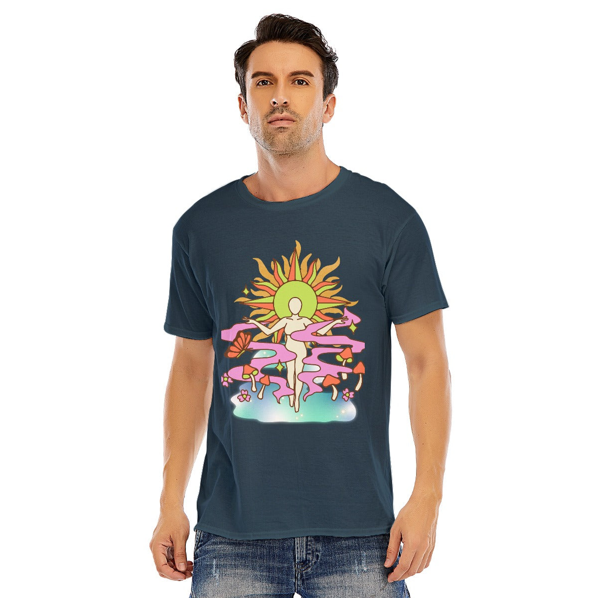 Abstract Unisex O-neck Short Sleeve T-shirt | 180GSM Cotton (DTF)