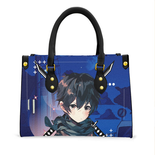 Anime blue Women's Tote Bag With Black Handle