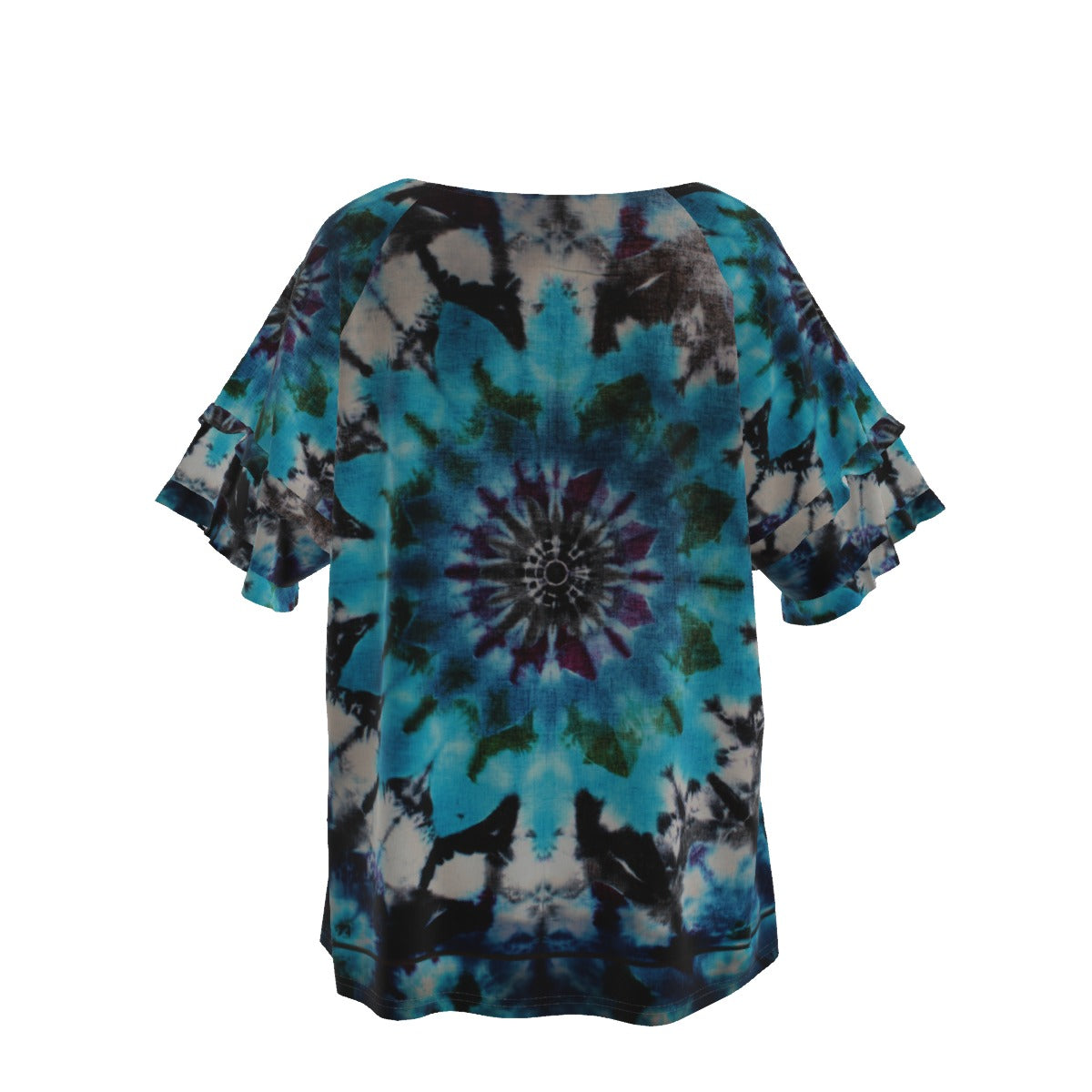 Tie dye Women's Round Neck Raglan Sleeve T-shirt