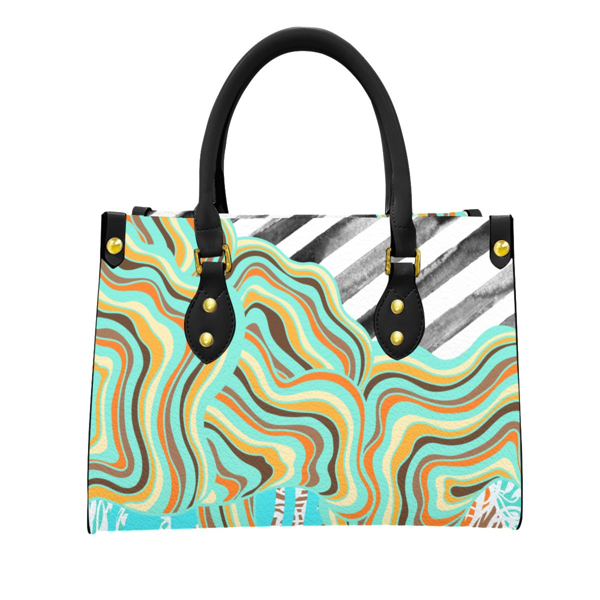 Abstract PU Handbag