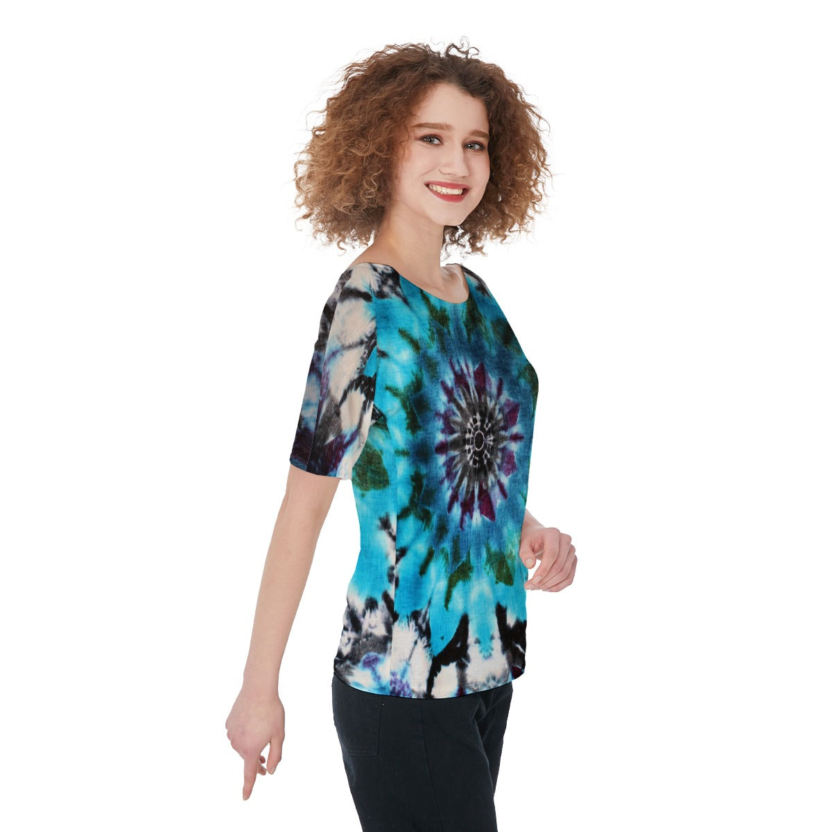 Blue tie Dye All-Over Print Women's T-Shirts