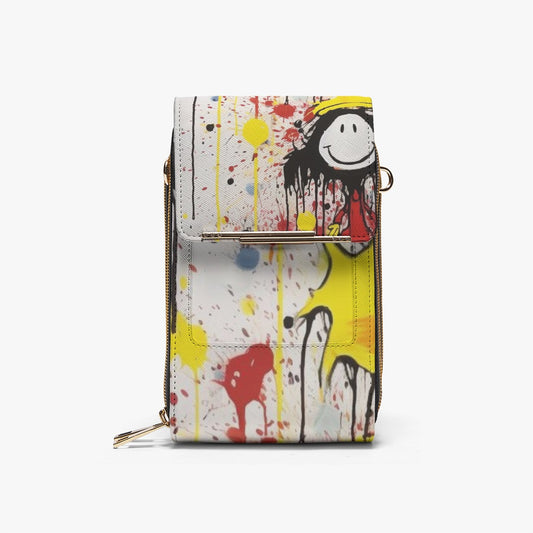 Smiley face doodle Mobile Phone crossbody bag