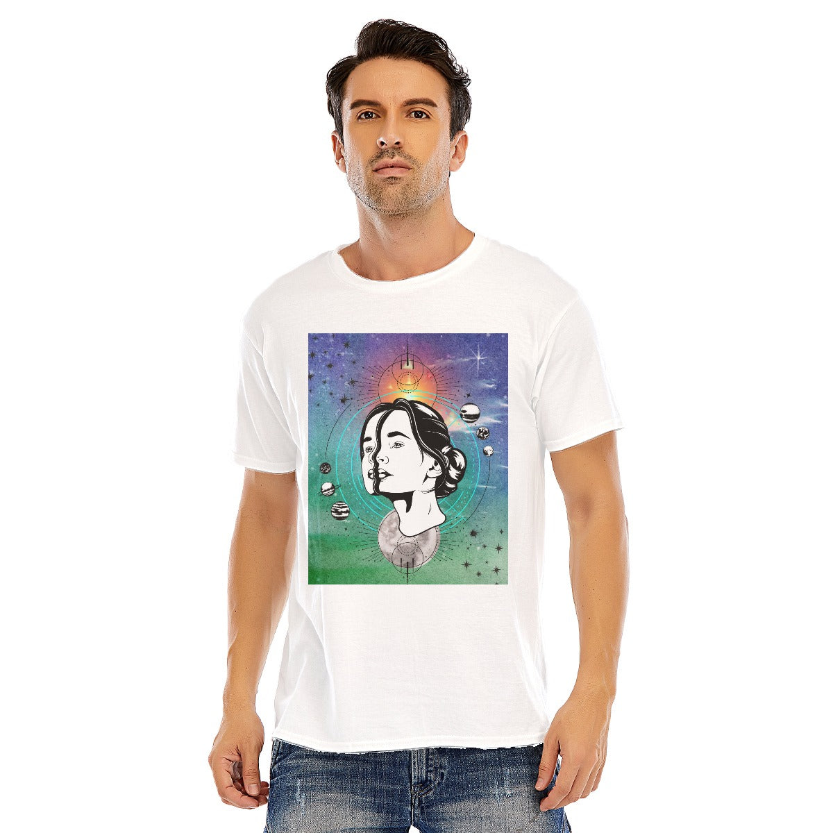 Abstract Unisex O-neck Short Sleeve T-shirt | 180GSM Cotton (DTF)